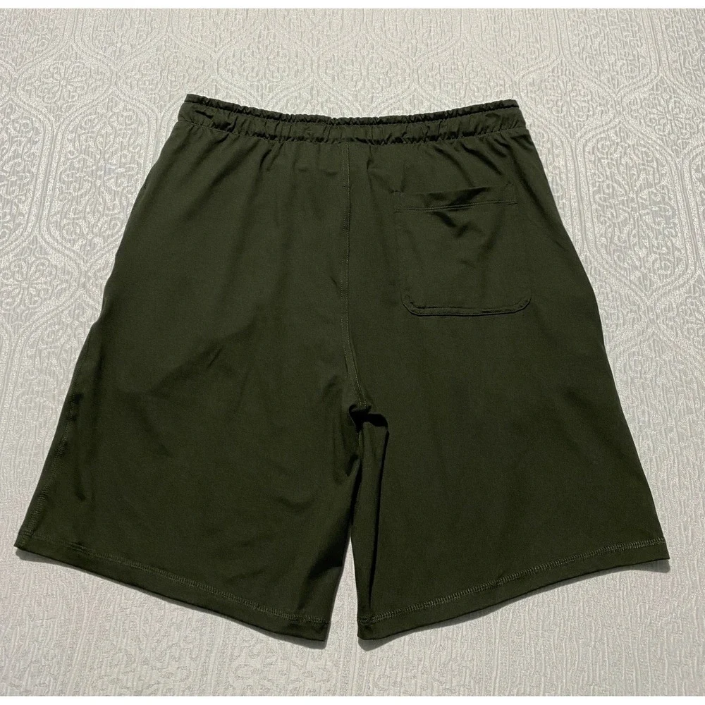 Eddie Bauer Lounge Mens Medium Olive Green Performance Shorts Drawstring Stretch